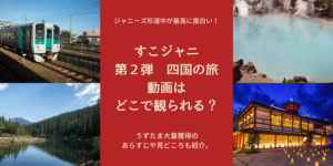 すこジャニ第2弾 四国編の見逃し配信は？見どころや第3弾の放送日を予想！