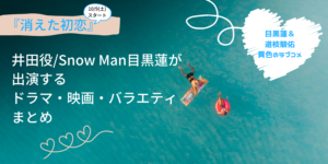 『消え恋』井田役の目黒蓮が出演するドラマ、映画、バラエティまとめ。